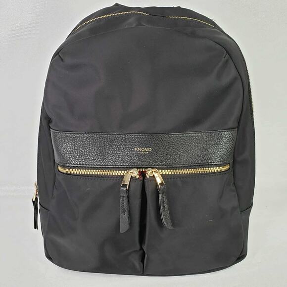 Knomo London Black & Gold Mayfair Beauchamp Backpack - Picture 2 of 14
